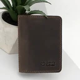 Подарунковий набір для чоловіка в коробці Handycover №42 (коричневий) ремінь, портмоне, обкладинка ID паспорт - мініатюра 4