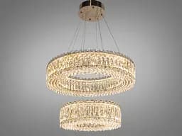 Підвісна люстра LED 8693-600+400GD золото 85Вт