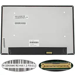 Матриця 13.3" R133NW4K R0 touch 1920 х 1200, 40pin eDP, IPS LED, SLIM без додаткової панелі, матова, роз'єм справа внизу для ноутбука