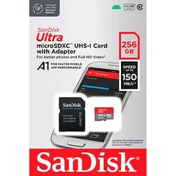 Карта пам'яті SanDisk microSDXC 256GB UHS-I Ultra A1 + SD Adapter (SDSQUAC-256G-GN6MA) [100887] - мініатюра 3