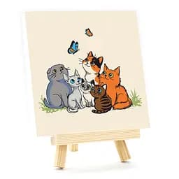 Картина за номерами, Funny Cats , 15х15см, з мольбертом, ROSA START
