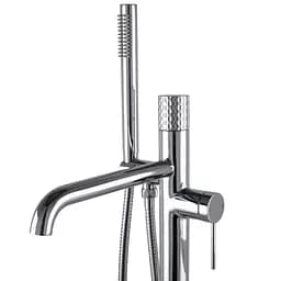 Змішувач для ванни TOPAZ LOFT TLF 32113R-H39-C підлоговий хромований для ретро хай-тек стилю з картриджем D35 - мініатюра 7