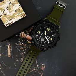 Чоловічий наручний годинник 004AGUASI Тризуб срібло Зелені + Коробка. Patriot acs0031056 - мініатюра 3