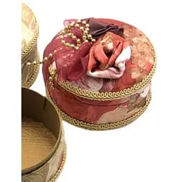 Скринька тканина кругла 10х7 см (114-277)