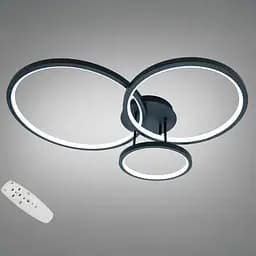 Мінімалістична LED-люстра для вітальні Diasha 2556BK dimmer, 84 W, пульт, 67x84 см