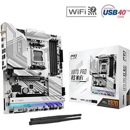 Материнська плата ASRock X870 PRO RS WIFI (AM5/X870, 4xDDR5, 2xPCIex16, HDMI/USB4, 4xSATA, 3xM.2, 2.5GLan, ATX) - мініатюра 5