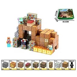 Конструктор магнитный Minecraft, LZCK079, 68 элементов, фигурки героев