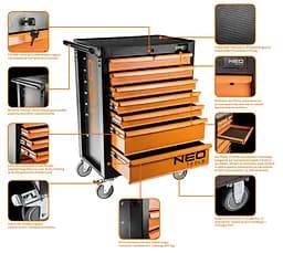 Візок для інструментів NEO Tools з 6 висувними ящиками 680х460х1030 мм 84-221 - мініатюра 2