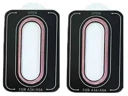 Захисне скло DK для Samsung Galaxy A56 A566 на камеру Lens Metal Ring Eagle Eye 020527 pink 2 шт. - мініатюра 2