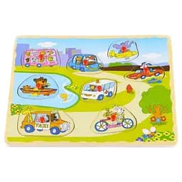 Іграшка для розвитку дерев'яний вкладиш Транспорт IE144