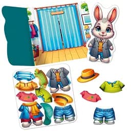 Гра розвиваюча з липучками "Зайчик" Vladi Toys VT1320-04, 10 елементів одягу - мініатюра 3