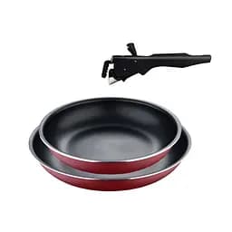 Набор сковородок со съемной ручкой Bergner Click & cook красный 22/26 см (BG-31605-RD)
