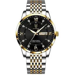 Наручний годинник чоловічий Hemsut Poedagar Сріблясто-золотий (2926)