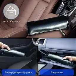 Автомобільна сонцезахисна парасолька для лобового скла SlaviKo, 140×78 см, сріблясто-чорна, з чохлом - мініатюра 8