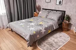 Підковдра Moon&Star Бязь Gold Люкс Gray Stars Полуторна Євро 160x220 см