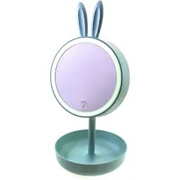 Дзеркало настільне з LED підсвічуванням на акумуляторі синє 32х17х17 см