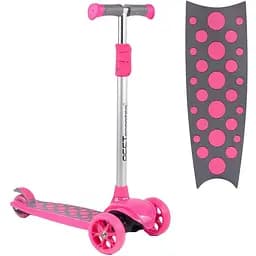 Самокат дитячий Best Scooter 63-80х11.5х30 см Сіро-рожевий 000254945