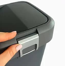 Відро для сміття Motek на 8 л з поворотною кришкою 22.5х22.5х30 см Антрацит (COB-410)  - мініатюра 5