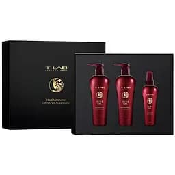 Сет T-LAB Professional Aura Oil Ritual для питания волос: шампунь 300 мл + кондиционер 300 мл + эликсир 150 мл
