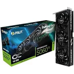 Відеокарта GeForce RTX 5060 Ti, Palit, Infinity 3 OC, 16Gb GDDR7, 128-bit, HDMI/3xDP, 2662/28000 MHz, 8-pin (NE7506TS19T1-GB2061S)