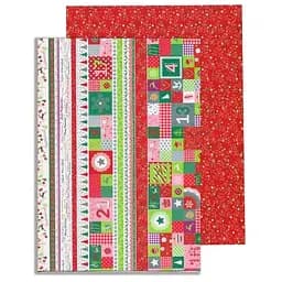 Папір з малюнком "Новорічний календар" А4(21х29,7см) двосторонній Червоний 300г/м2 Heyda