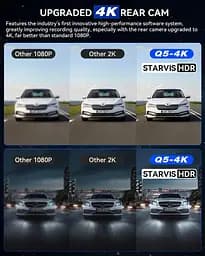 Двоканальна камера IIWEY 4K Dash Cam спереду ззаду, 3-дюймовий IPS-екран, 5G Wi-Fi 64GB SD-карта в комплекті, 4K 2160P - мініатюра 4