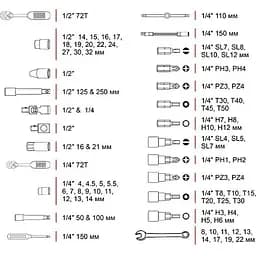 Набір інструментів Intertool ET-6082SP 82 шт. [98826] - мініатюра 10