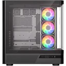 Корпус Modecom VOLCANO AQ200 ARGB MIDI FRONT LCD, 4x120 мм fans BLACK без БЖ ATX (MC-A-AQ200-4FA-B) - мініатюра 9