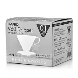 Пуровер пластиковий Hario V60 01 білий (VD-INT-01W) - мініатюра 3