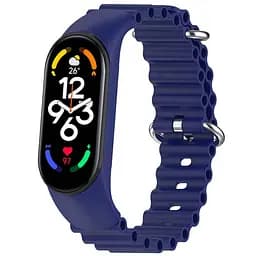 Ремешок Ocean Band для Xiaomi Mi Band 3/4/5/6/7 Синий / Blue