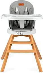 Стульчик для кормления MoMi Woodi Grey Dots, серый (KRKA00009)