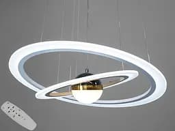 Стельова люстра LED Diasha 2391-600+400WH, 85W, 4675 лм, білий, сучасний стиль для низьких стель