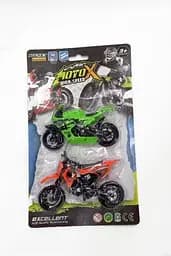 Набор мотоциклов 8523 B2 2 штуки на блистере (6968853360037) Оранжево-салатовый