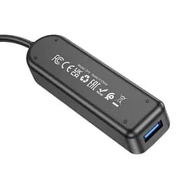Конвертер Хаб адаптер Borofone DH5 Erudite 4-in-1 на 4 Usb 2.0 з кабелем 20 см - мініатюра 5