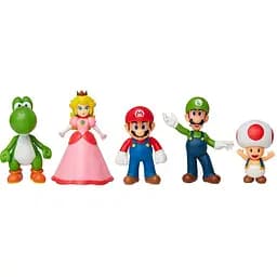 Набір ексклюзивних ігрових фігурок Super Mario Маріо та друзі 5 шт., 6 см (400904)