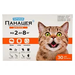 Протипаразитарні пігулки Superium Панацея для котів 2-8 кг 1 шт. - мініатюра 4