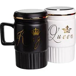 Парні чашки порцелянові King & Queen 450 мл з кришкою FM-26