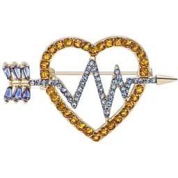 Брошь Сердце брошь-булавка символ Украины желто-голубая