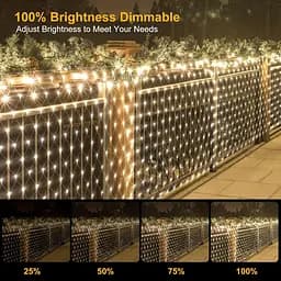 6X2M 300LEDs Великі сітчасті вогні на відкритому повітрі для кущів Підключення, на відкритому повітрі сітка Сітчасте світло - мініатюра 3