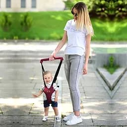 Дитячі віжки - ходунки для перших кроків з ручкою Step by Step Lorelli Зелений - мініатюра 3