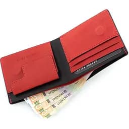 Портмоне Магніт чорний з червоним GRANDE PELLE 11х9х2.5 см acs0032096 - мініатюра 6