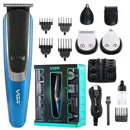 Професійний триммер Vgr 5 в 1  для бороди,  стрижки волосся, електробритва,  для носа і тіла, синій  чорним