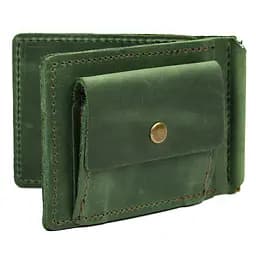 Зажим с монеткой кожаный зеленый Tarwa 11.5х8х1 см acs0032186