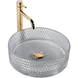 Умывальник Rea Cristal 35 light grey накладной REA-U9615, Прозрачный