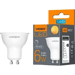 Лампа світлодіодна Videx Дімерна MR16еD 6W GU10 4100K (VL-MR16еD-06104)