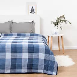 Покривало бавовняне Vladi 170х210 синьо-блакитне