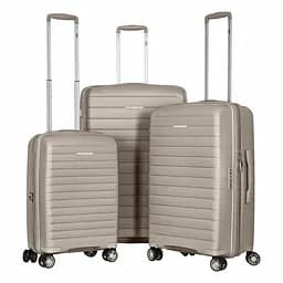 2E Набор чемоданов 2E, Aero, полипропилен, (L+M+S),TSA, 4 колеса, EXP, серо-коричневый