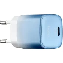 Адаптер зарядний - блок живлення Hoco C101A single port PD20W charger біло-синій