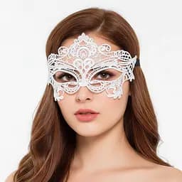 Еротична маска на очі біла One size (K0072-2)