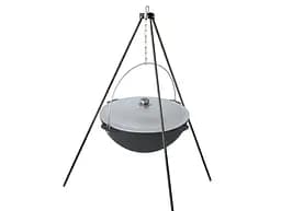 Казан чавунний азіатський 8 л з алюмінієвою кришкою та триногою